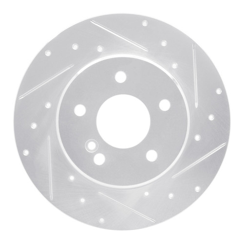 R1 94-11 Mercedes-Benz C240 Rear Right Drilled & Slotted Silver Brake Rotor