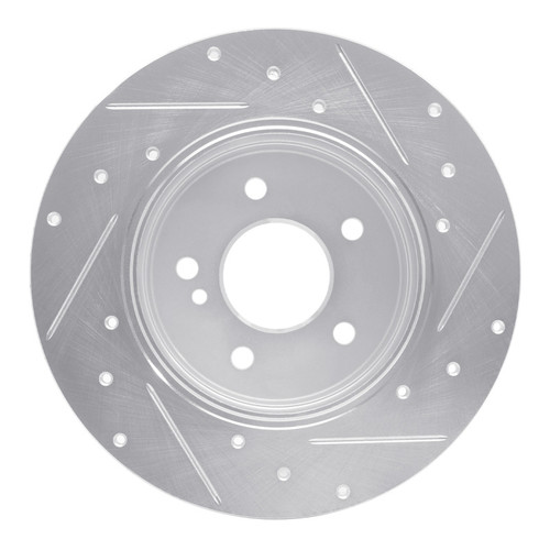 R1 94-11 Mercedes-Benz C230 Rear Left Drilled & Slotted Silver Brake Rotor