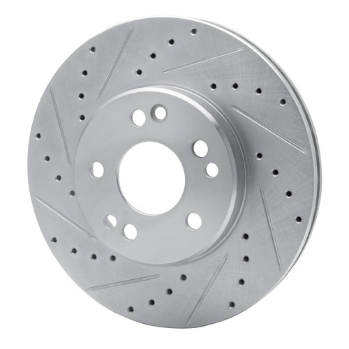 R1 90-95 Mercedes-Benz 400E Front Left Drilled & Slotted Silver Brake Rotor