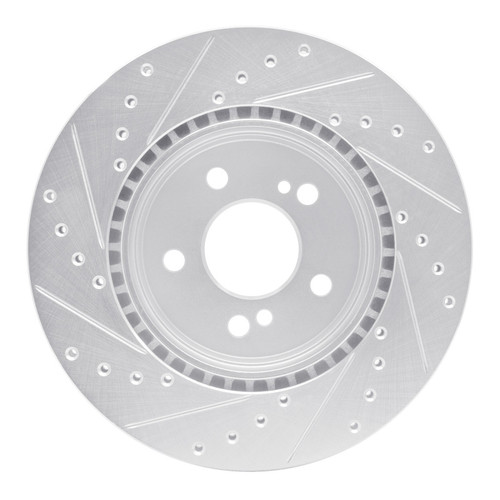 R1 93-02 Mercedes-Benz SL500 Rear Right Drilled & Slotted Silver Brake Rotor