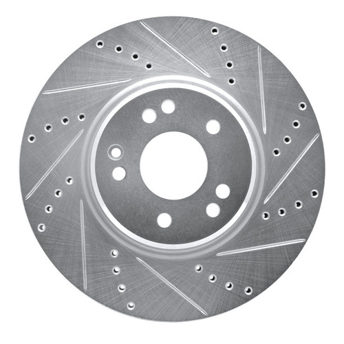 R1 94-02 Mercedes-Benz SL600 Left Front Drilled & Slotted Silver Brake Rotor
