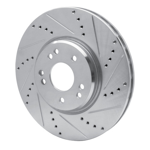 R1 94-02 Mercedes-Benz SL600 Left Front Drilled & Slotted Silver Brake Rotor