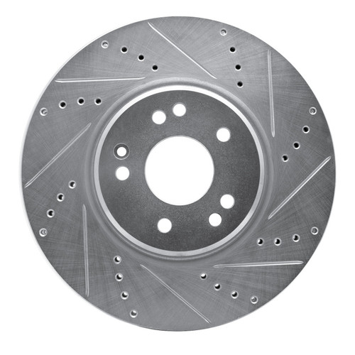 R1 94-02 Mercedes-Benz E500 Right Front Drilled & Slotted Silver Brake Rotor