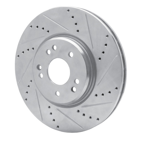R1 94-02 Mercedes-Benz E500 Right Front Drilled & Slotted Silver Brake Rotor