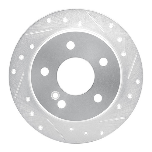R1 94-98 Mercedes-Benz C280 Rear Right Drilled & Slotted Silver Brake Rotor