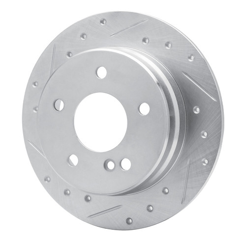 R1 94-98 Mercedes-Benz C220 Rear Left Drilled & Slotted Silver Brake Rotor