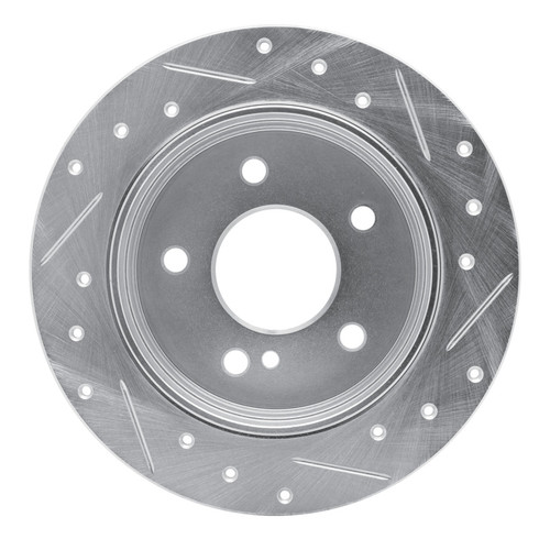 R1 94-98 Mercedes-Benz C220 Rear Left Drilled & Slotted Silver Brake Rotor