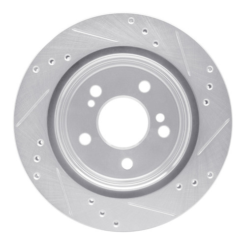 R1 92-95 Mercedes-Benz E420 Rear Left Drilled & Slotted Silver Brake Rotor