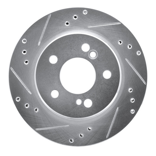 R1 92-94 Mercedes-Benz 500E Rear Left Drilled & Slotted Silver Brake Rotor