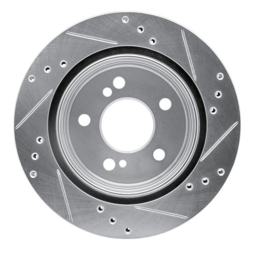 R1 92-94 Mercedes-Benz 500E Rear Left Drilled & Slotted Silver Brake Rotor