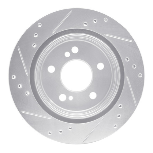 R1 92-94 Mercedes-Benz E500 Rear Right Drilled & Slotted Silver Brake Rotor