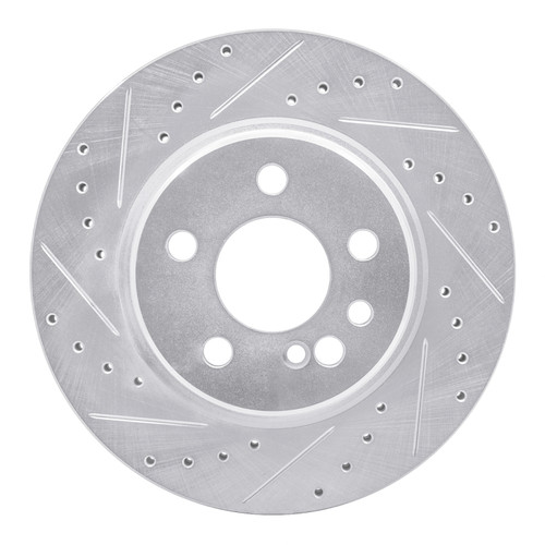 R1 92-99 Mercedes-Benz 600SEL Rear Left Drilled & Slotted Silver Brake Rotor