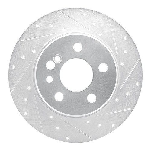 R1 91-99 Mercedes-Benz S350 Rear Right Drilled & Slotted Silver Brake Rotor