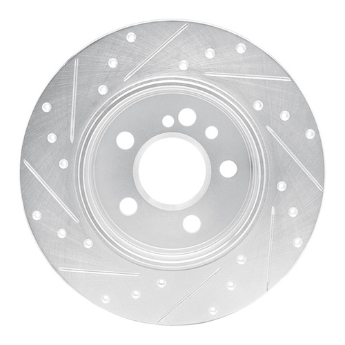 R1 91-99 Mercedes-Benz S350 Rear Right Drilled & Slotted Silver Brake Rotor