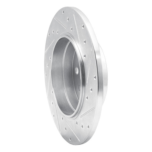 R1 91-99 Mercedes-Benz 300SD Rear Left Drilled & Slotted Silver Brake Rotor