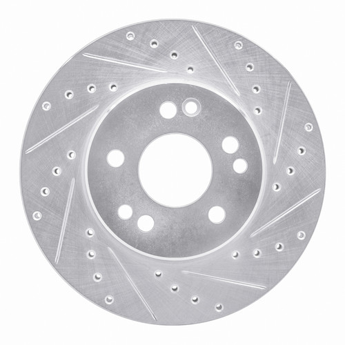 R1 90-95 Mercedes-Benz 300CE Front Right Drilled & Slotted Silver Brake Rotor