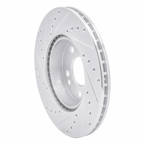 R1 90-95 Mercedes-Benz 300CE Front Right Drilled & Slotted Silver Brake Rotor