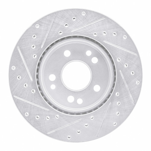 R1 90-95 Mercedes-Benz 300CE Front Right Drilled & Slotted Silver Brake Rotor