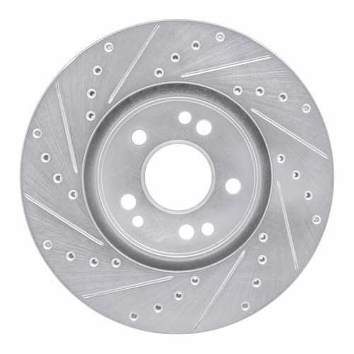 R1 90-98 Mercedes-Benz 300SL Front Right Drilled & Slotted Silver Brake Rotor