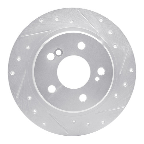 R1 90-95 Mercedes-Benz SL500 Rear Right Drilled & Slotted Silver Brake Rotor