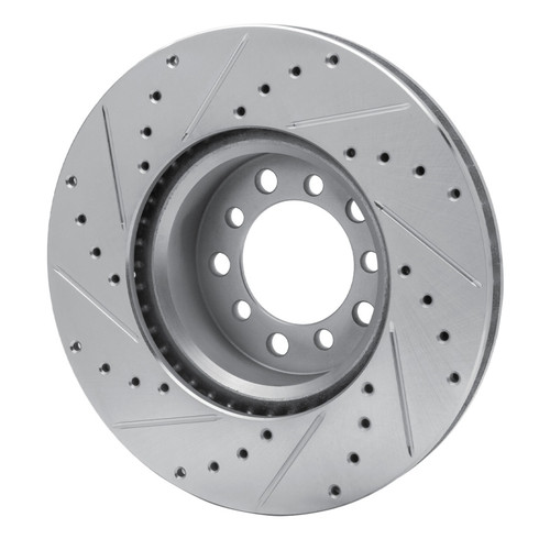 R1 85-91 Mercedes-Benz 560SEC Front Right Drilled & Slotted Silver Brake Rotor