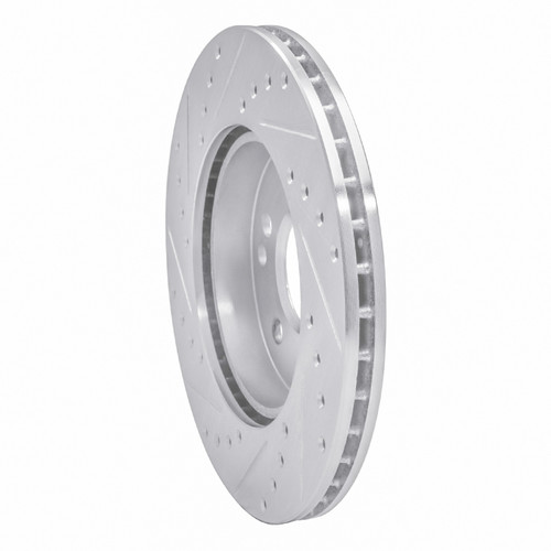 R1 84-95 Mercedes-Benz 260E Front Right Drilled & Slotted Silver Brake Rotor