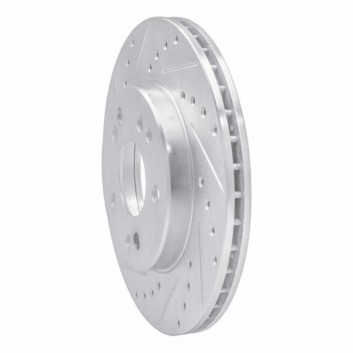 R1 84-95 Mercedes-Benz 260E Front Left Drilled & Slotted Silver Brake Rotor