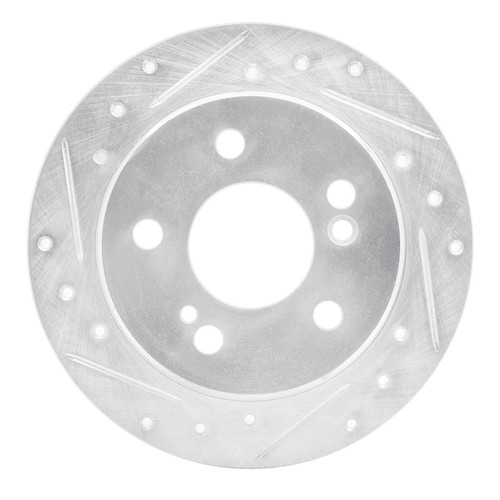 R1 83-95 Mercedes-Benz E300 Rear Left Drilled & Slotted Silver Brake Rotor