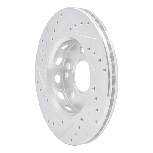 R1 90-92 Mercedes-Benz 300E Front Right Drilled & Slotted Silver Brake Rotor