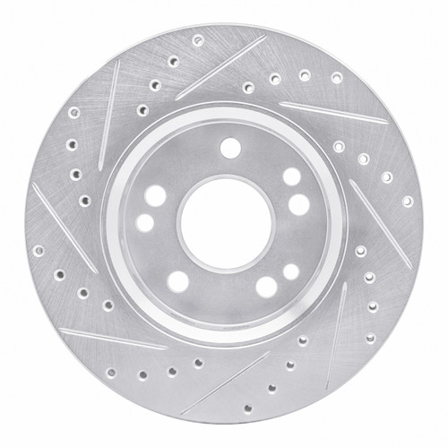R1 90-92 Mercedes-Benz 300E Front Right Drilled & Slotted Silver Brake Rotor