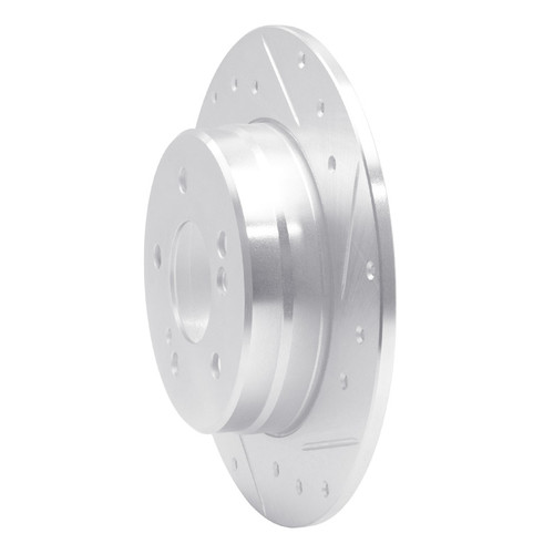 R1 87-15 Chrysler CrossFIRE Rear Right Drilled & Slotted Silver Brake Rotor