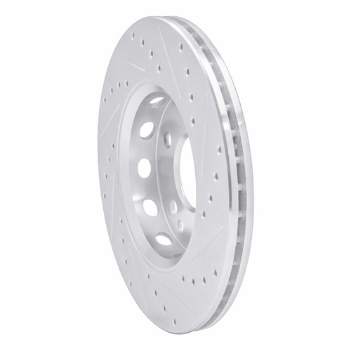 R1 90-92 Mercedes-Benz 300E Front Left Drilled & Slotted Silver Brake Rotor