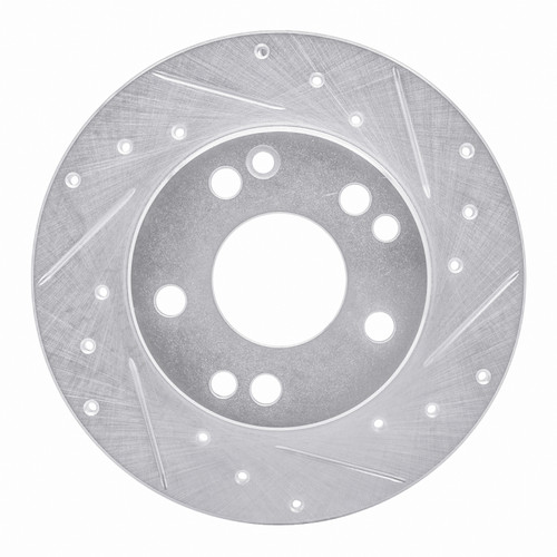 R1 83-89 Mercedes-Benz 190D Front Right Drilled & Slotted Silver Brake Rotor