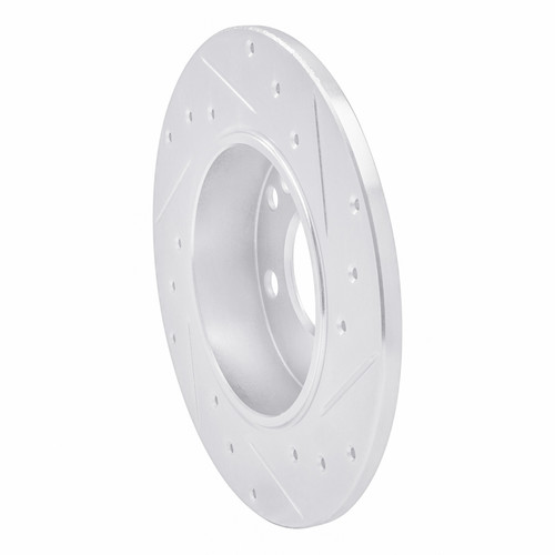 R1 83-89 Mercedes-Benz 190D Front Left Drilled & Slotted Silver Brake Rotor