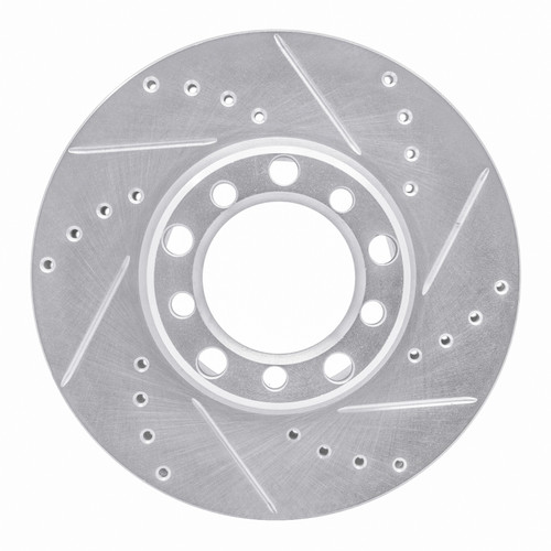 R1 72-74 Mercedes-Benz 350SL Front Right Drilled & Slotted Silver Brake Rotor