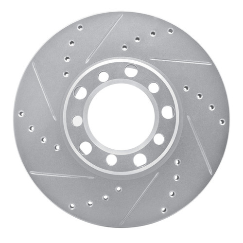 R1 72-74 Mercedes-Benz 350SL Front Left Drilled & Slotted Silver Brake Rotor