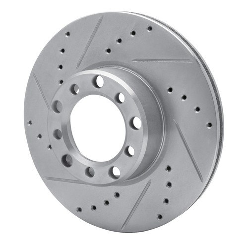 R1 72-74 Mercedes-Benz 350SL Front Left Drilled & Slotted Silver Brake Rotor