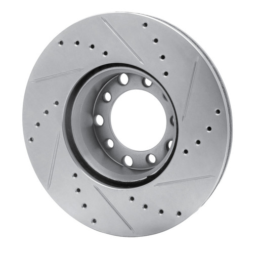 R1 72-74 Mercedes-Benz 350SL Front Left Drilled & Slotted Silver Brake Rotor
