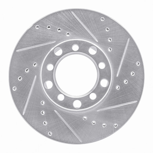 R1 72-80 Mercedes-Benz 450SL Front Right Drilled & Slotted Silver Brake Rotor