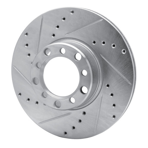 R1 72-80 Mercedes-Benz 450SE Front Left Drilled & Slotted Silver Brake Rotor