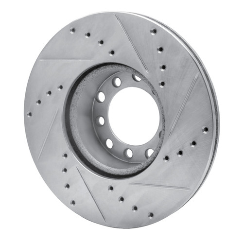 R1 72-80 Mercedes-Benz 450SE Front Left Drilled & Slotted Silver Brake Rotor