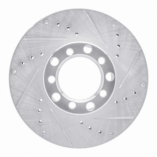 R1 79-85 Mercedes-Benz 300SD Front Right Drilled & Slotted Silver Brake Rotor