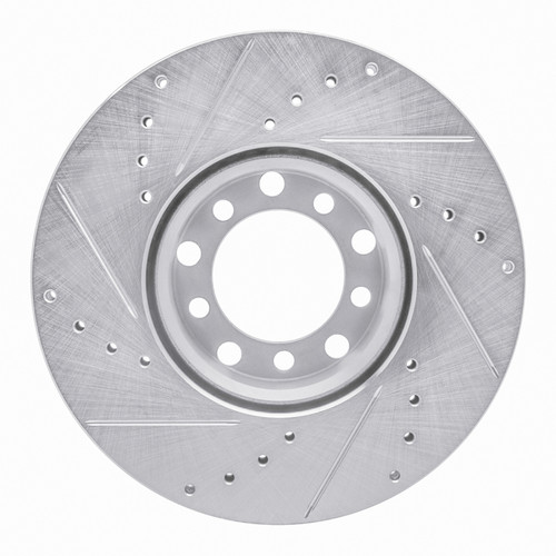R1 79-85 Mercedes-Benz 300SD Front Right Drilled & Slotted Silver Brake Rotor