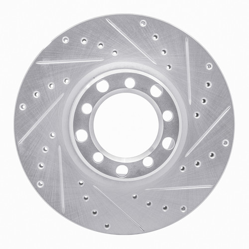 R1 82-85 Mercedes-Benz 380SEC Front Right Drilled & Slotted Silver Brake Rotor