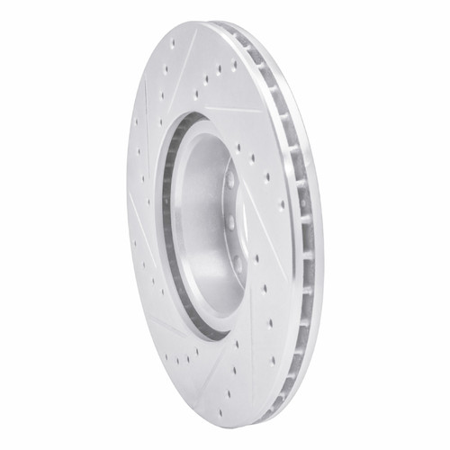 R1 82-85 Mercedes-Benz 380SEC Front Right Drilled & Slotted Silver Brake Rotor