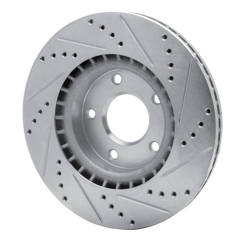 R1 82-85 Mercedes-Benz 500SEC Front Left Drilled & Slotted Silver Brake Rotor