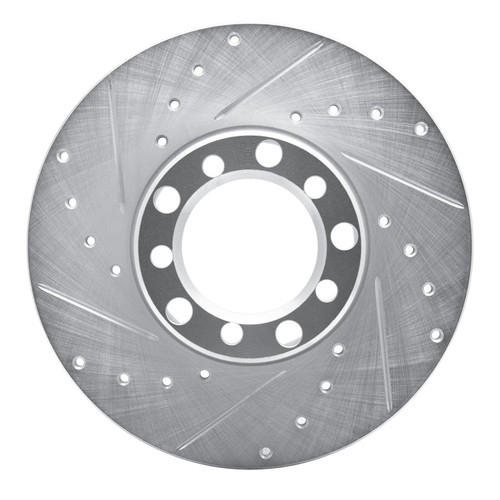 R1 73-85 Mercedes-Benz 230 Front Left Drilled & Slotted Silver Brake Rotor