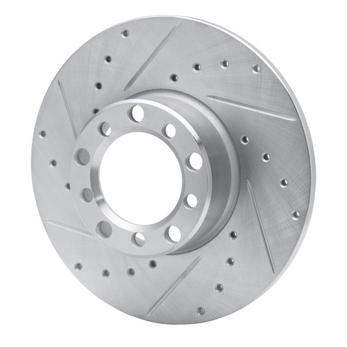 R1 73-85 Mercedes-Benz 230 Front Left Drilled & Slotted Silver Brake Rotor