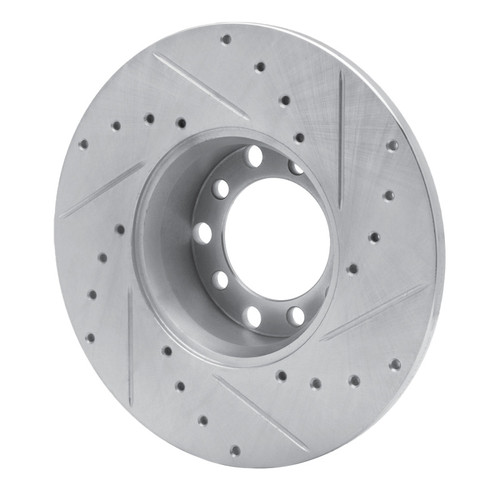 R1 73-85 Mercedes-Benz 230 Front Left Drilled & Slotted Silver Brake Rotor