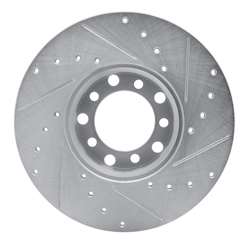 R1 73-85 Mercedes-Benz 230 Front Left Drilled & Slotted Silver Brake Rotor